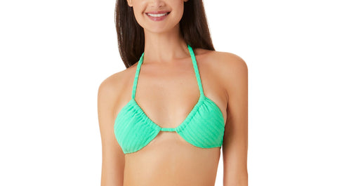 Juniors' Ribbed Terry Triangle Bikini Top